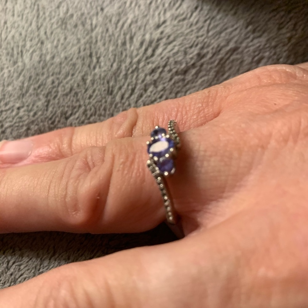 Genuine Tanzanite sterling silver ring 925 - Picture 4 of 4